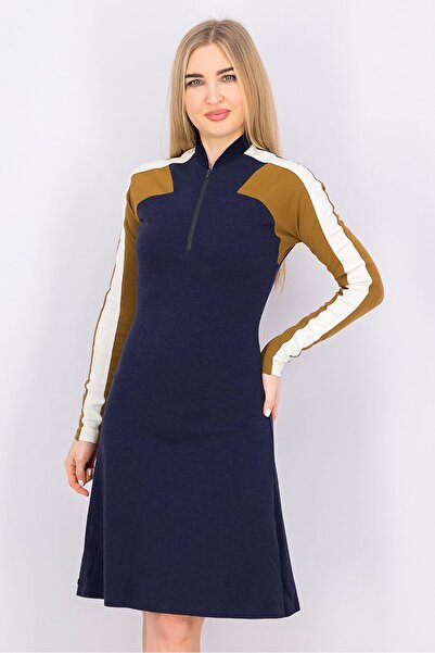 Lacoste Women Colorblock Sweater Dress, Navy Combo