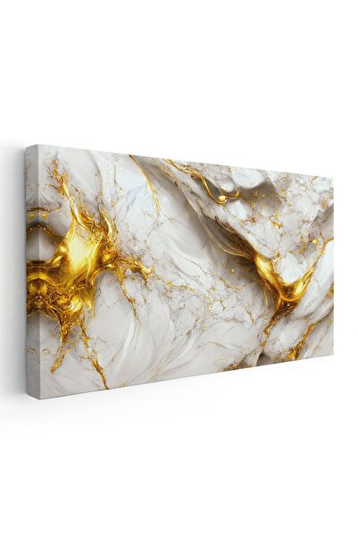 Tablou Canvas Tablou abstract imitatie marmura, auriu, alb, cod 1783