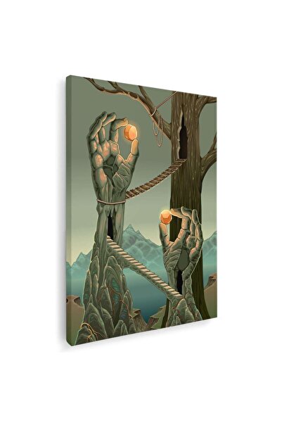 Tablou Canvas Tablou fantastic maini piatra si poduri, cod 1696