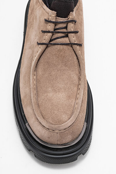 Dericlub Men's Thick Sole Lace-Up Casual Shoes Real Suede Leather Mc 22437