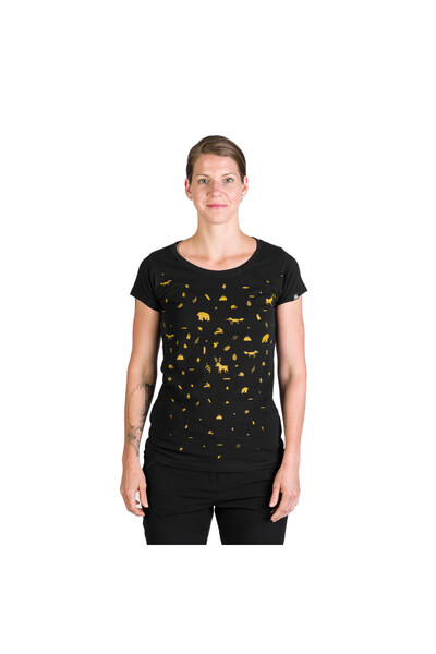 NORTHFINDER Tricou damă din bumbac JUDITH negru, model turist