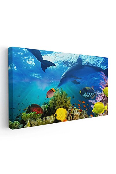 Tablou Canvas Tablou peisaj subacvatic rechini albastru, cod 2146