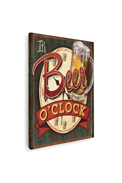 Tablou Canvas Tablou Its Beer O'Clock vintage, cod 3997