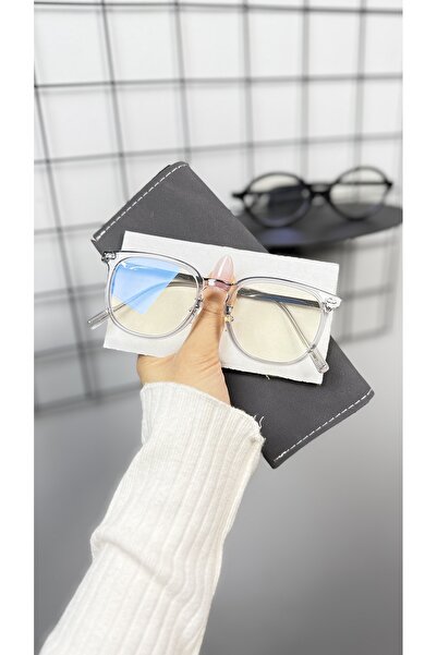 LOOKUP NEW Square Rectangular 54 Ekartman Metal Transparent Women Men Unisex Blue Light Protection Screen Glasses Eyewear