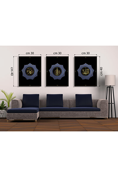 M&H Quality Луксозен комплект за рисуване от 3 части в черно, тъмно синьо и з...