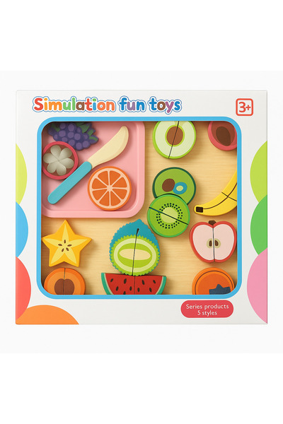 de Set jucărie - Tava lemn cu diverse fructe