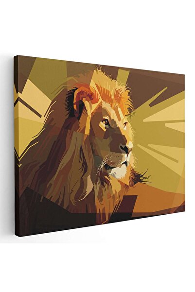 Tablou Canvas Tablou portret profil leu stil geometric, cod 5280