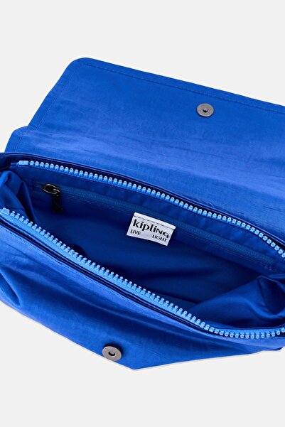 Kipling Women Brand Logo Shoulder Bag With Keyring, Blue