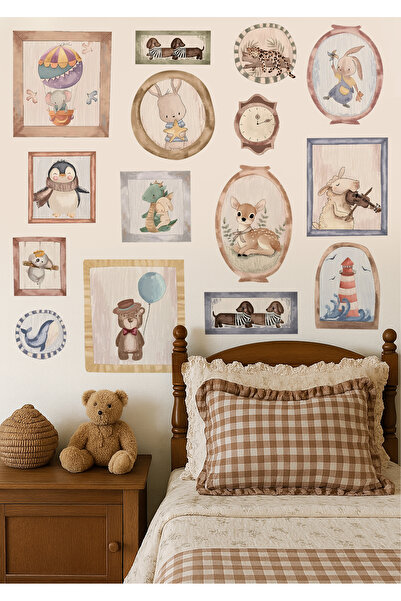 WALLHUMAN Masal Kahramanları Çocuk Odası Duvar Sticker Seti 15 Parça– Pastel ...