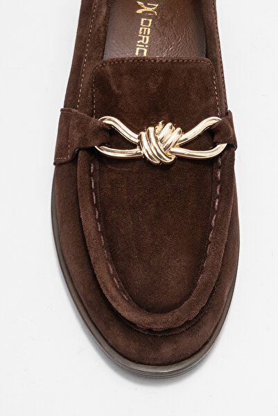 Dericlub Kadın Tokalı Loafer Gerçek Süet Deri RG 7502