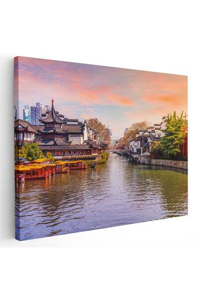 Tablou Canvas Tablou cartierul Fuzimiao in Nanjing China, cod 4387