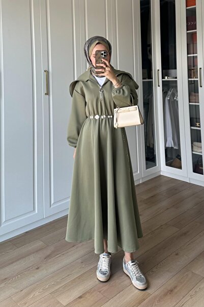 Trenddolabı Liraven Fermuarlı Tesettür Elbise