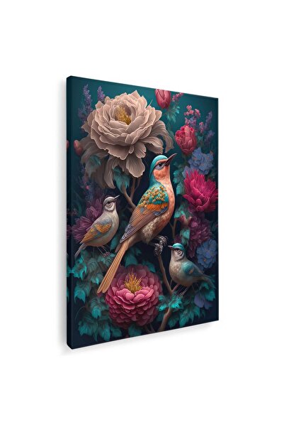 Tablou Canvas Tablou fantezie pasari colibri cu flori, cod 1683