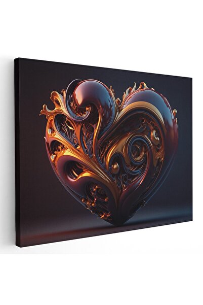 Tablou Canvas Tablou 3D inima cu ornament forme abstracte, cod 1679