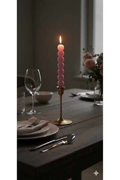 Gizemli Home Pembe Top Şamdan Mumu