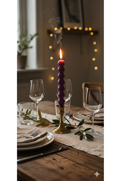 Gizemli Home Fuşya Top Şamdan Mumu