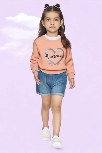 iza Peach Girls Sweatshirt | Snug & Stylish