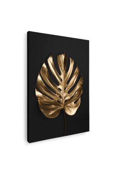 Tablou Canvas Frunza Aurie Monstera Tablou, cod 2590