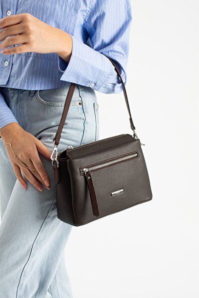 Les Crioch Kadın Kahverengi Gözlü Şık Omuz ve Kol Çantası, Günlük Kullanıma U...