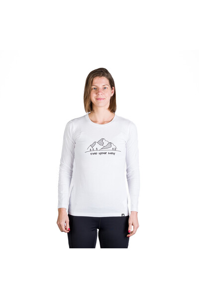 NORTHFINDER Tricou turist pentru femei din bumbac SONYA alb