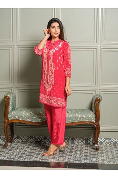 HashtagBe Chic Red Printed Kurta Set