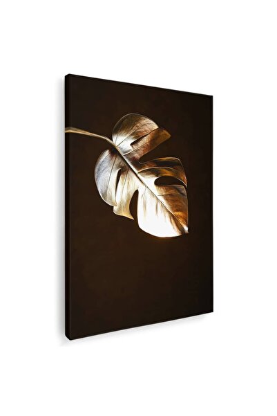 Tablou Canvas Frunza Aurie Monstera Tablou, cod 2599