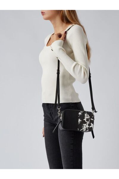 Versace Jeans Couture with Brush Logo Nero-Bianco Shoulder Bag