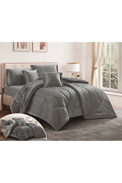 SNOOZYL Double bedspread made of soft velvet and fur with a hotel design for a luxurious hotel experience