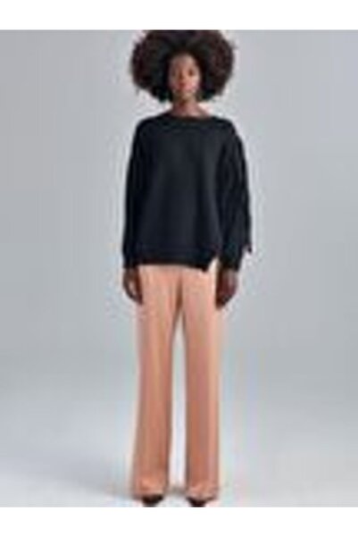 RİVUS Elastic Waist Wide Leg Satin Trousers - Camel