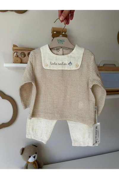 Luna Kids Store طقم مكون من قطعتين للأطفال الأولاد/الصغار مصنوع من القطن بنسبة 100% من ليتل سيلور