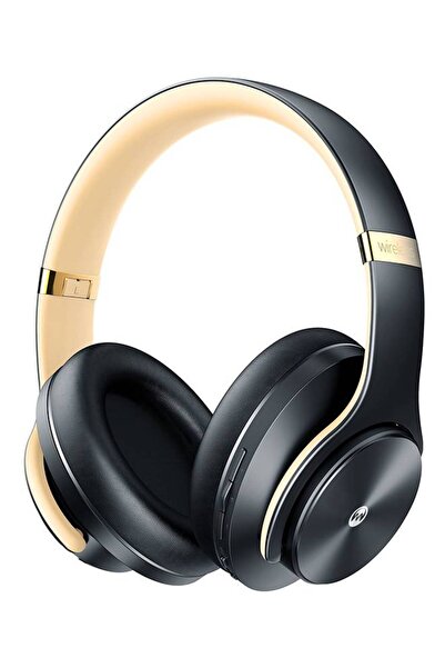 Microdigit سماعات رأس بلوتوث فوق الأذن مع مكبر صوت دوار باللون الأسود