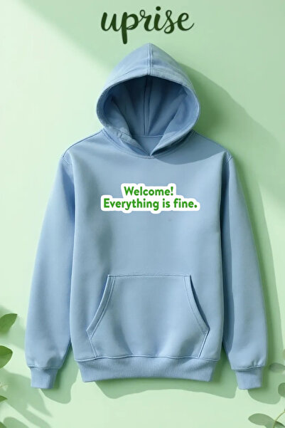 Vordevia Hanorac The Good Place cu imprimeu din bumbac cu 3 fire O supradimensionat