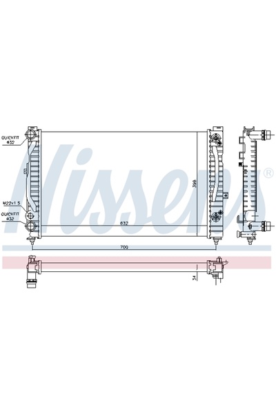 Nissens Radiator, replacement filter set, Volkswagen PASSAT B5 (3B2)