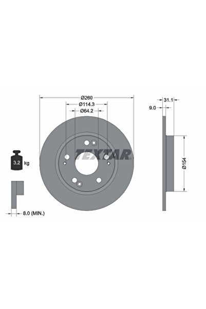 TEXTAR Disc Frana Honda Cr-Z Honda (Gac) Crider