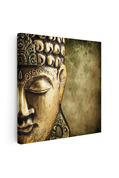 Tablou Canvas portret statuie Buddha detaliu, auriu, cod 1307
