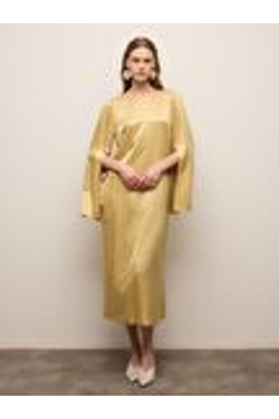 BAQA Açık Yaka, Arkada V Detay Uzun Kollu Elbise