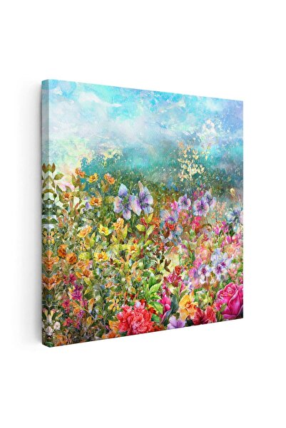 Tablou Canvas Tablou acuarela peisaj flori primavara, multicolor, cod 1369