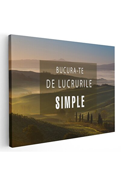 Tablou Canvas Tablou mesaj motivational bucura-te de lucrurile simple, cod 1481