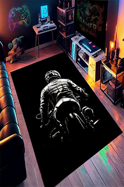 Reyhani MOTORCU Desenli Kaymaz Taban Makinede Yıkanabilir Gaming Oyuncu Gamer...