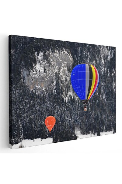 Tablou Canvas Tablou peisaj iarna si baloane cu aer cald, cod 4495