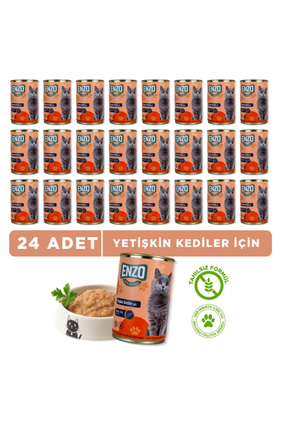 ENZO Balık Etli Konserve Yaş Kedi Maması 400 Gr X 24