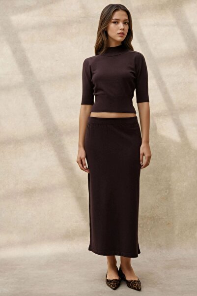 Hiccup Мека плетена пола с дължина до коляното