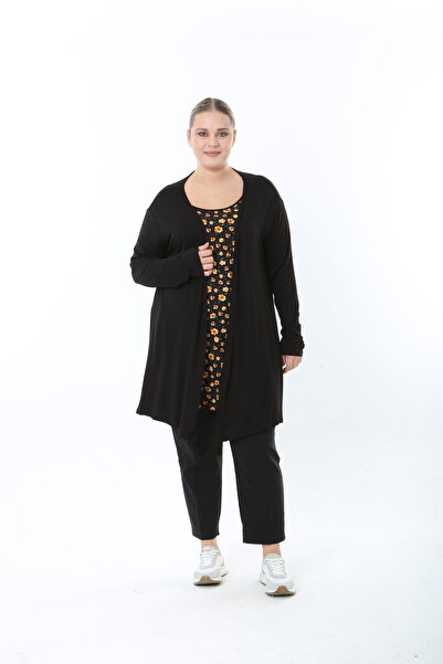 XL Modam Women's Lycra One-Piece Plus Size Tunic Cardigan