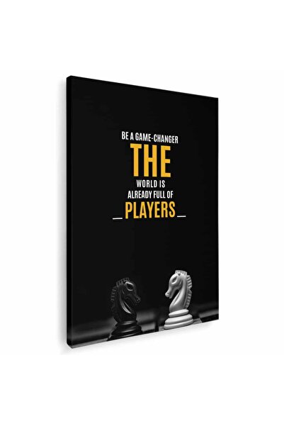 Tablou Canvas Tablou mesaj motivational despre jucatori, galben, negru, cod 1484