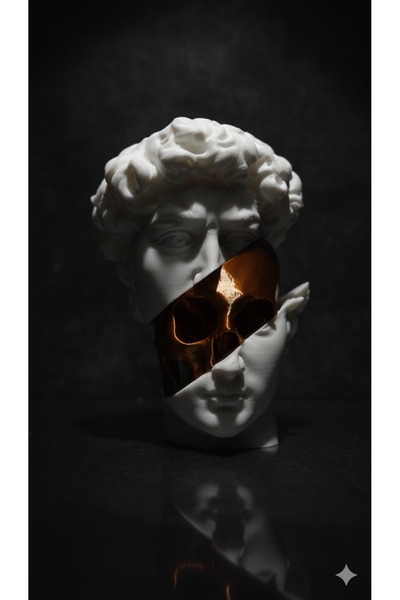 Mat3D Yaşam ve Ölüm Davut Büstü - Sanatsal Ev Ofis Dekorasyonu Objesi