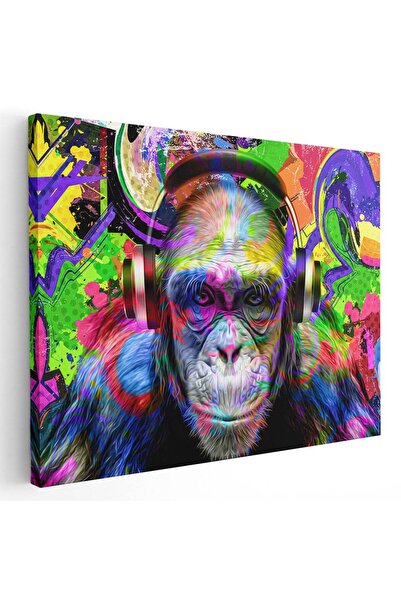 Tablou Canvas Tablou cap maimuta fundal abstract graffiti, cod 4980