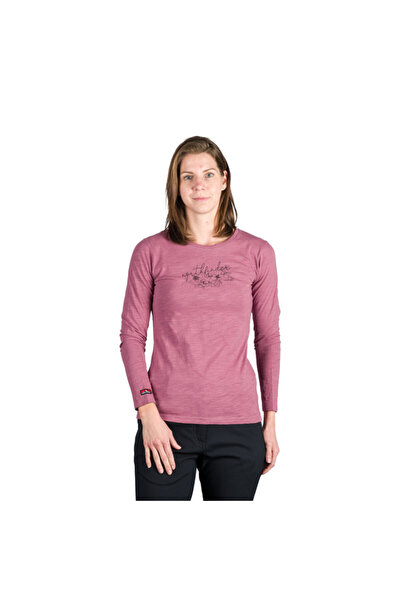 NORTHFINDER Tricou de damă TR-6029OR din bumbac flambat IYANA vin roșu