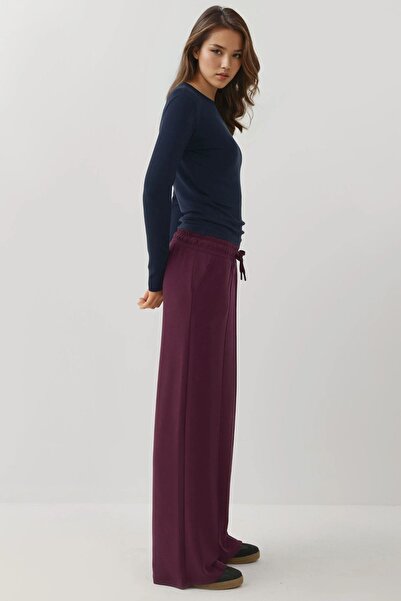 Hiccup Nervür Detaylı Yumuşak Dokulu Geniş Paça Pantolon Busem Collection