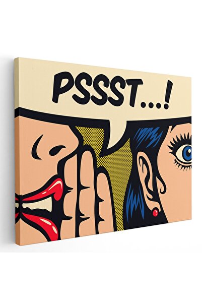 Tablou Canvas Tablou pop art femei impartasind zvonuri crem, cod 1948