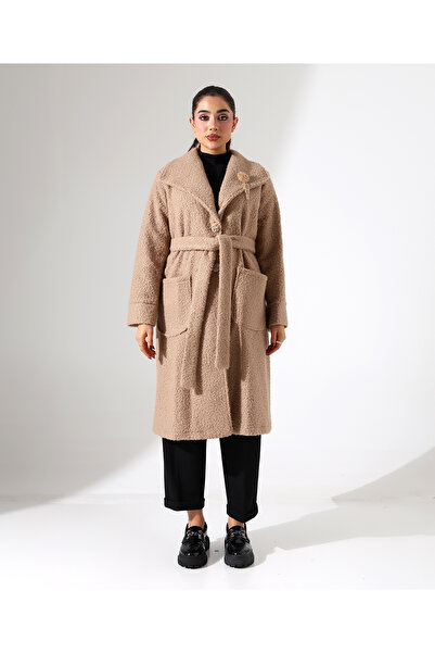 Fi'l Arz Fashion Jachetă lungă de mătase pentru femei, mărime mare